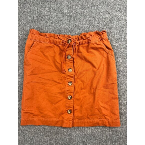 Toad & Co Skirt Women's Small Orange Button Up Drawstring Pockets Straight - Picture 1 of 8
